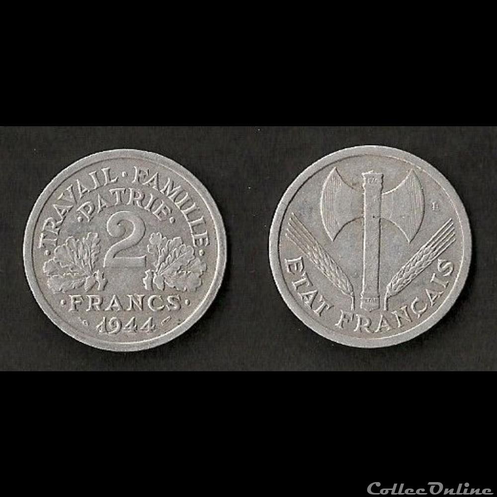 2 Francs Francisque 1944 monnaie france moderne 2 francs francisque 1944