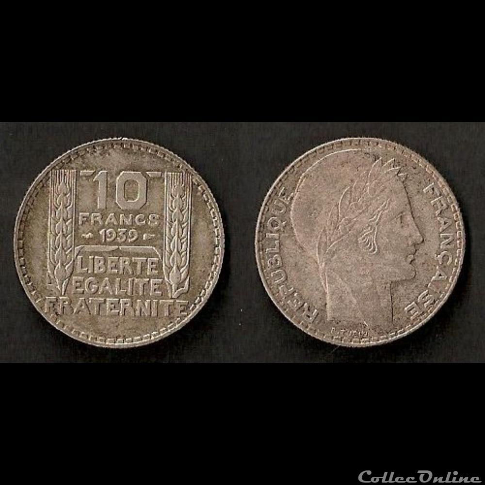 monnaie france moderne 10 francs turin argent 1939