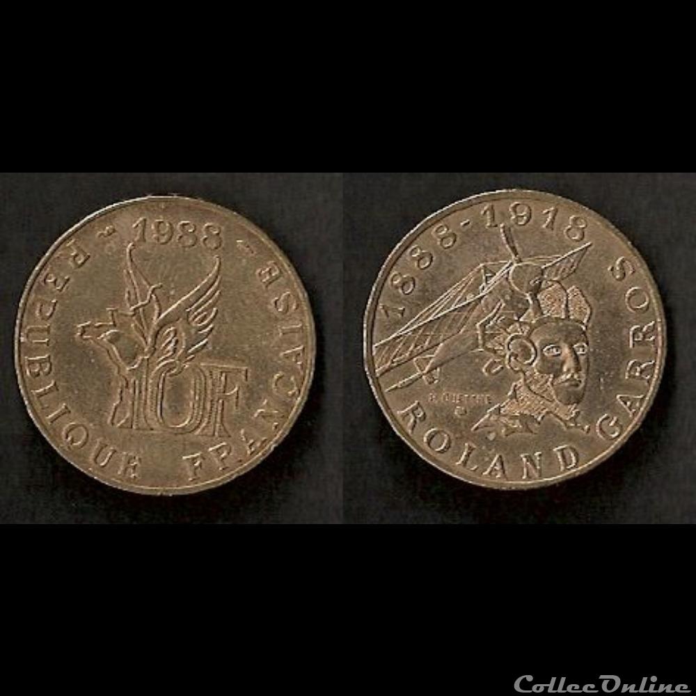monnaie france moderne 10 francs roland garros 1988 tranche b