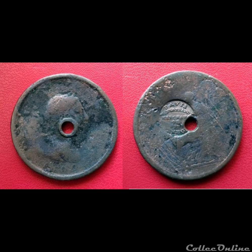 1 Penny Georges III contremarqué "DAVIS WINE & BRANDY MERCHANT" monnaie france moderne 1 penny georges iii contremarque davis wine brandy merchant