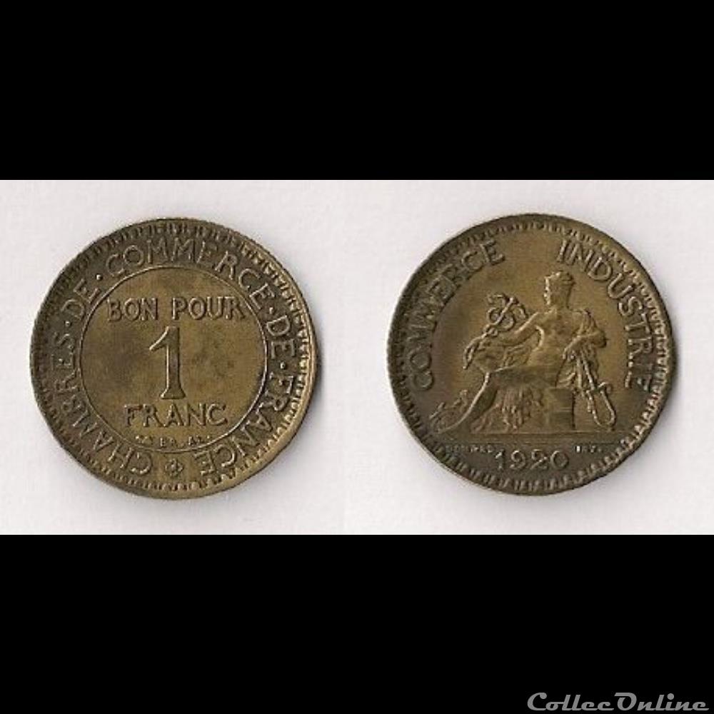 1 Franc Chambres de Commerce 1920 monnaie france moderne 1 franc chambres de commerce 1920