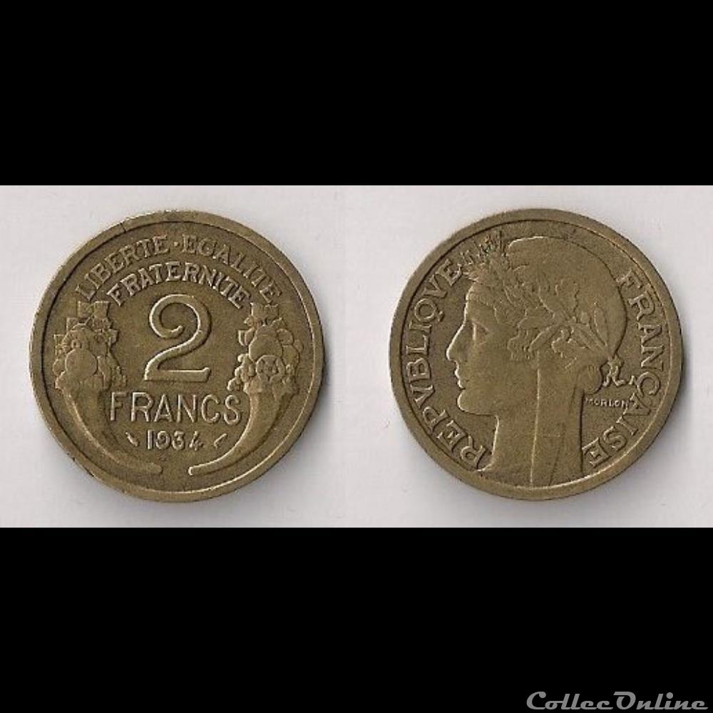 2 Francs Morlon Bronze/Alu 1934 monnaie france moderne 2 francs morlon bronze alu 1934