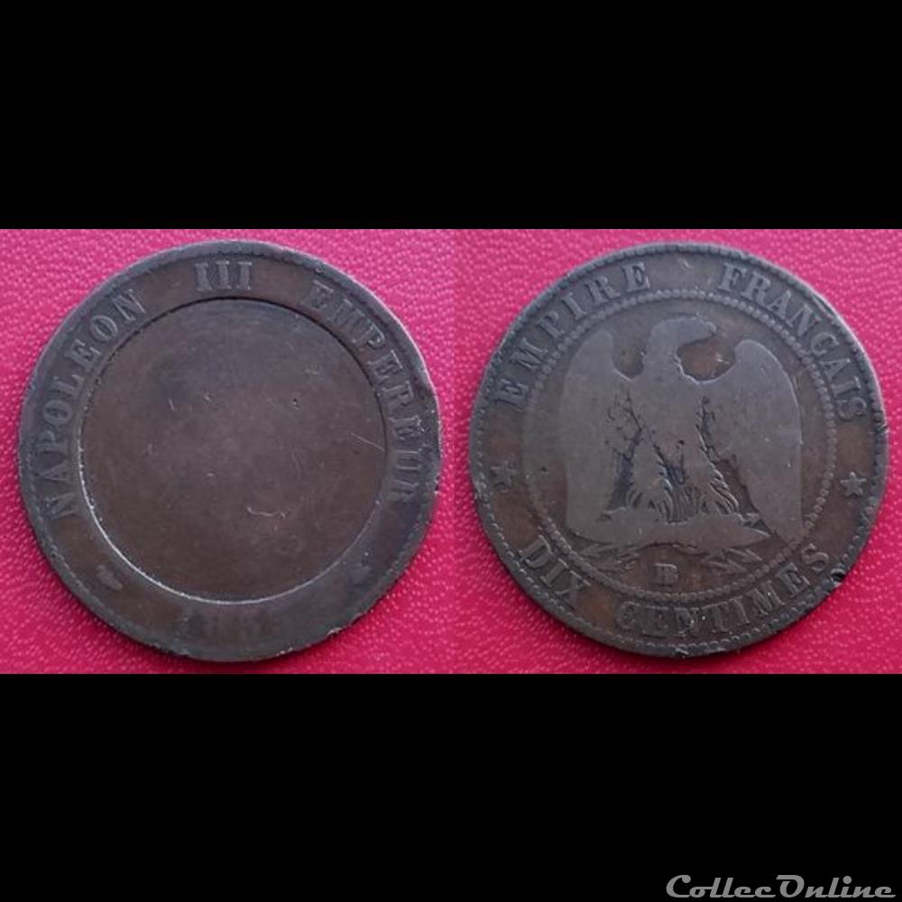 monnaie france moderne 10 cts napoleon iii a avers detoure et efface