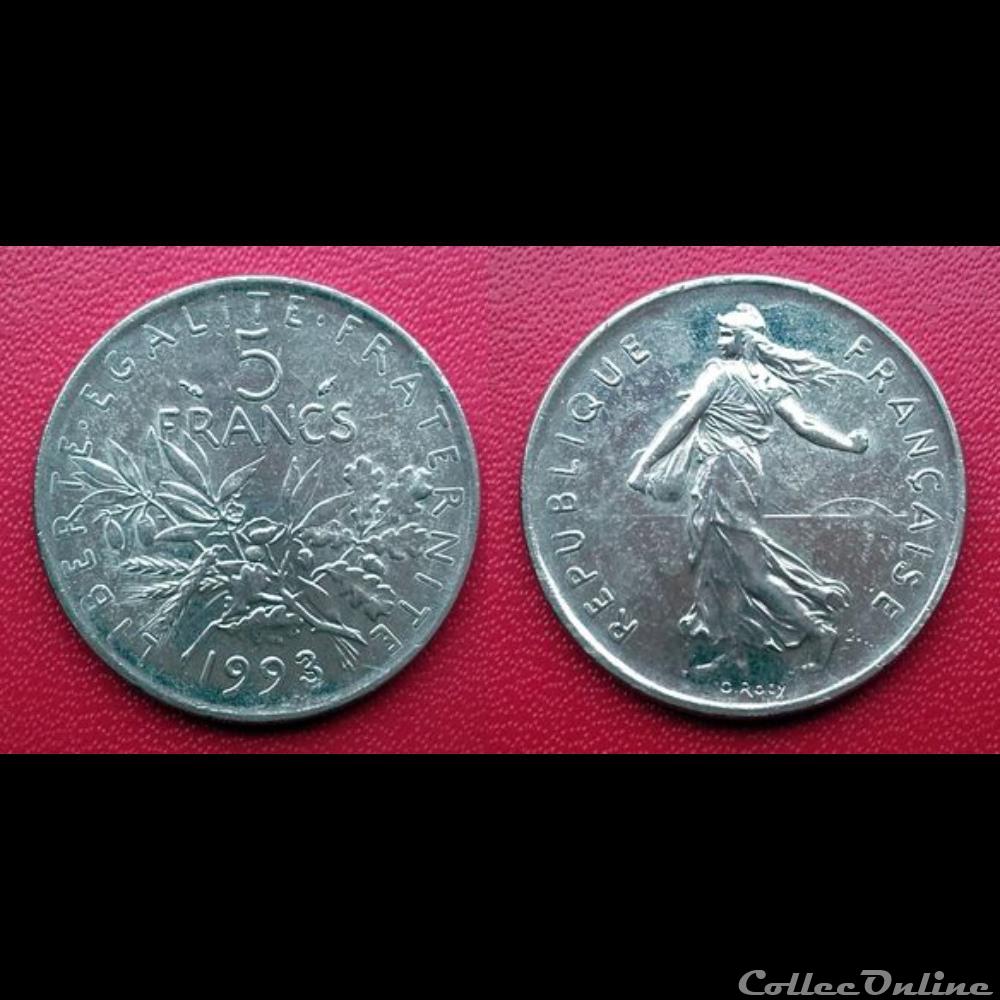 5 Francs Semeuse 1993 monnaie france moderne 5 francs semeuse 1993