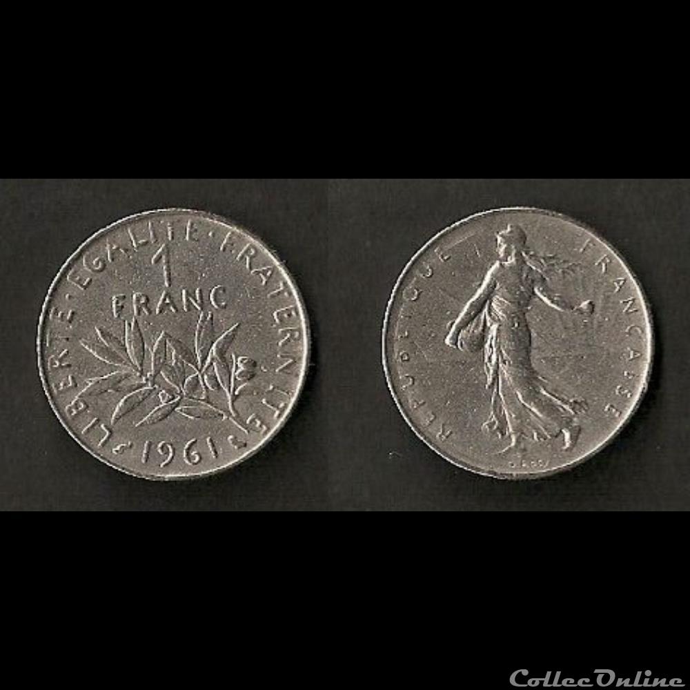 monnaie france moderne 1 franc semeuse 1961