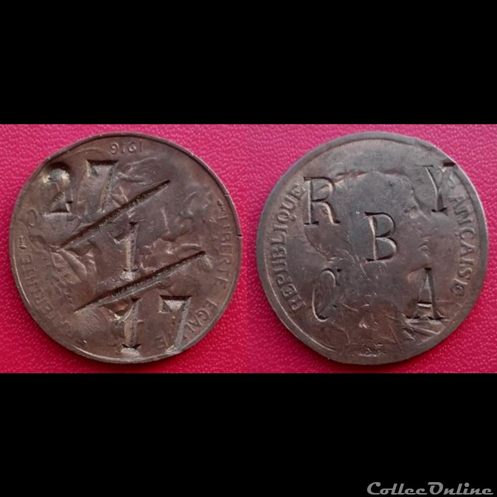 monnaie france moderne 10 cts dupuis contremarquee rybca 27 1 17
