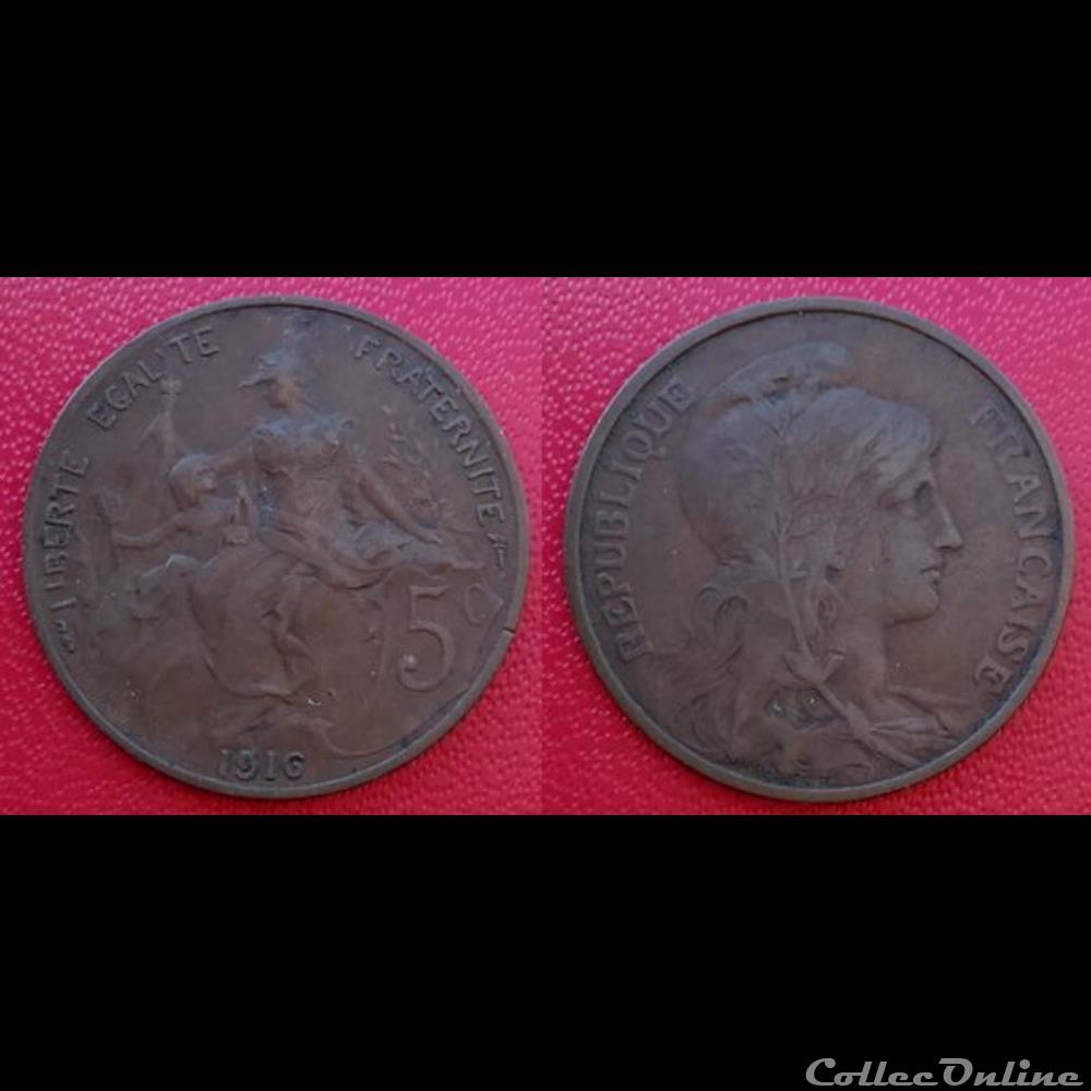 monnaie france moderne 5 cts daniel dupuis 1916
