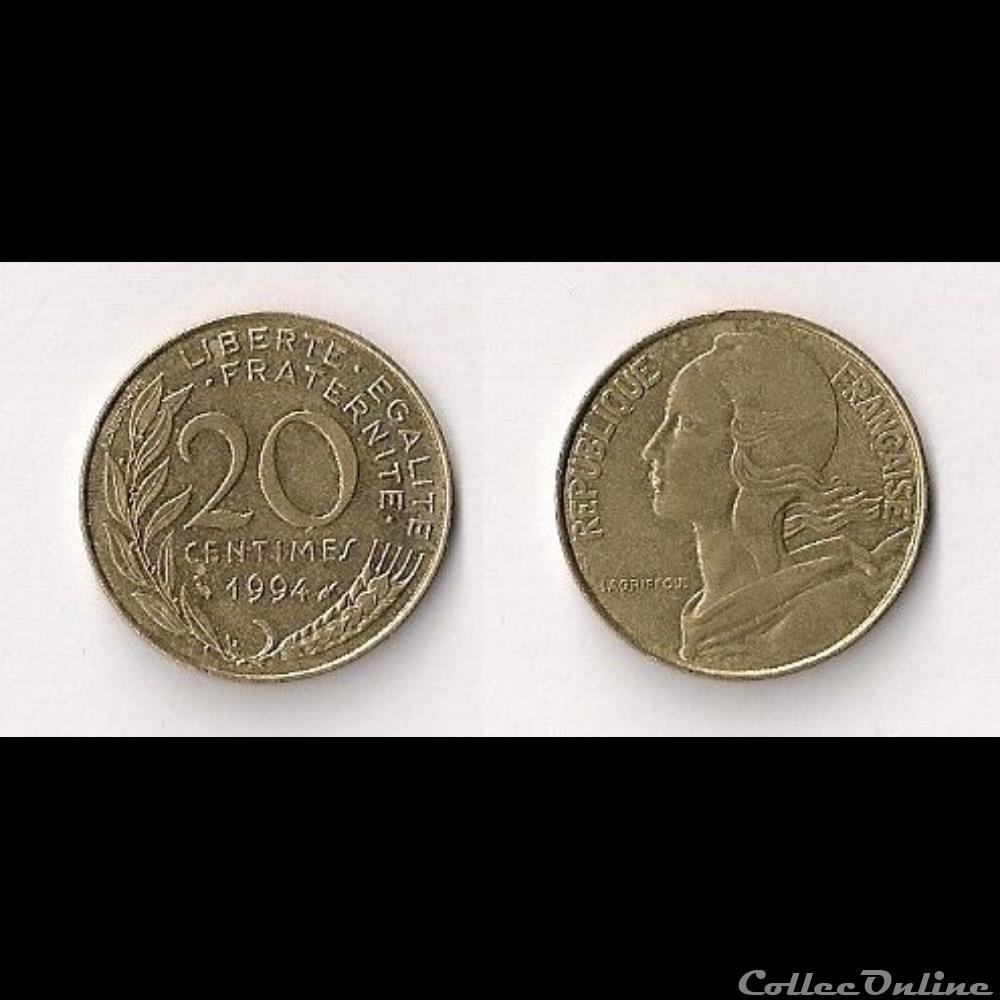 monnaie france moderne 20 cts marianne 1994 dauphin