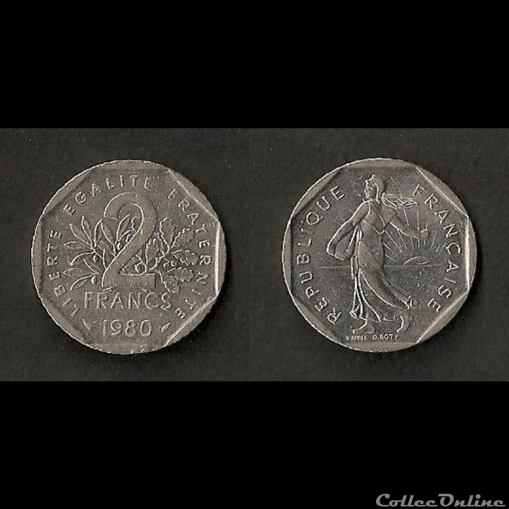 monnaie france moderne 2 francs semeuse 1980