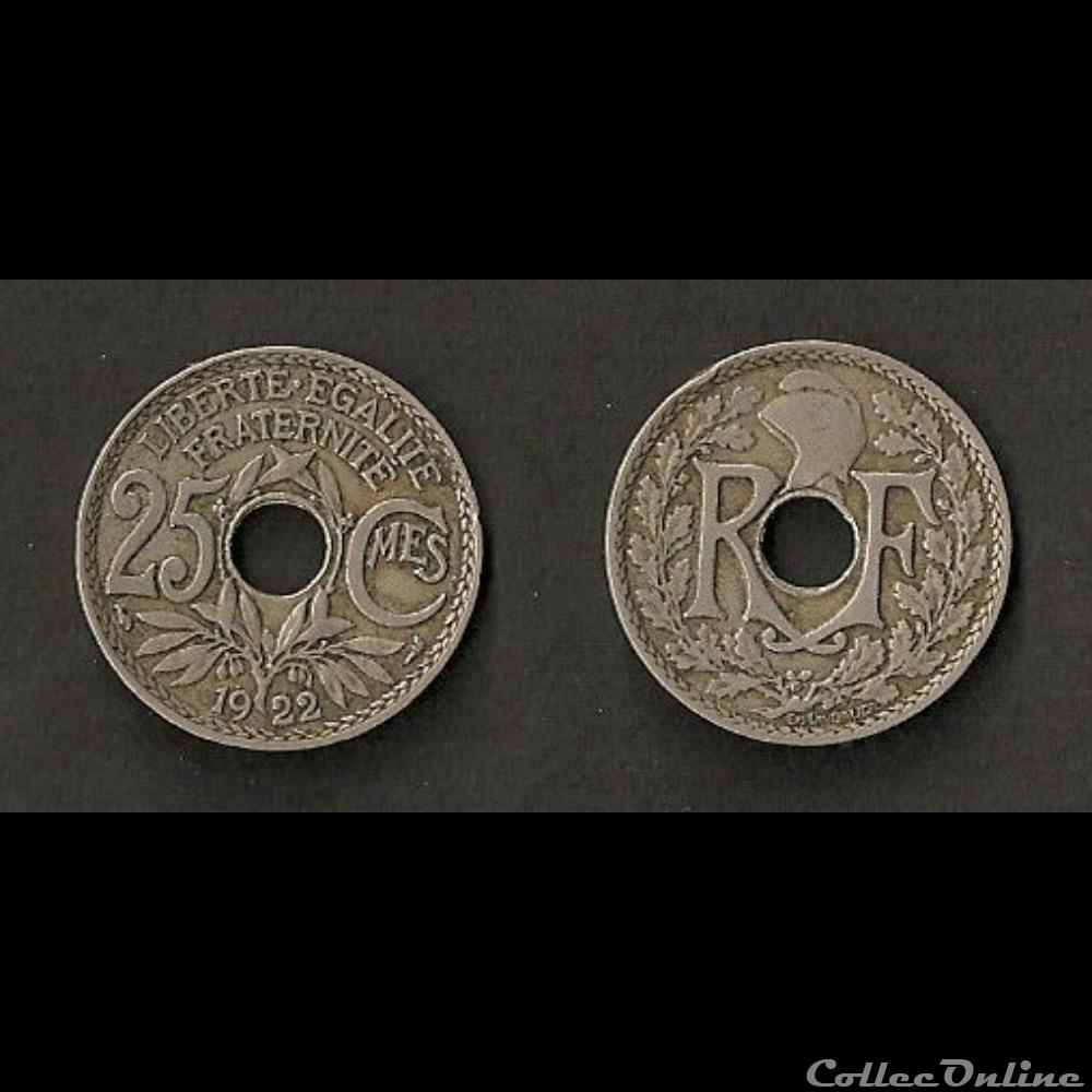 25 Cts Lindauer 1922 monnaie france moderne 25 cts lindauer 1922