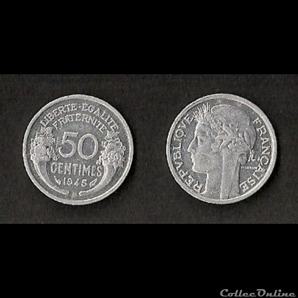 50 Cts Morlon Alu 1945 B monnaie france moderne 50 cts morlon alu 1945 b