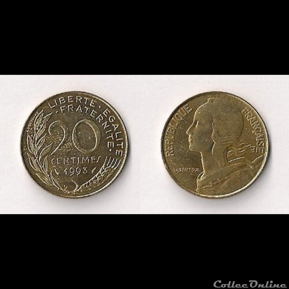 monnaie france moderne 20 cts marianne 1993