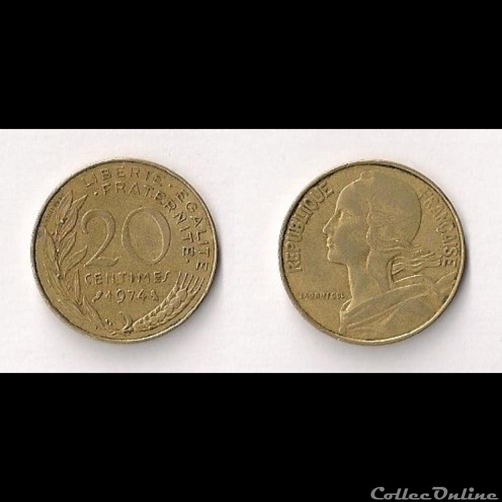 monnaie france moderne 20 cts marianne 1974