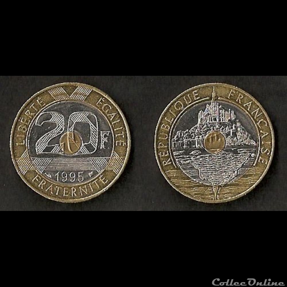 monnaie france moderne 20 francs mont saint michel 1995
