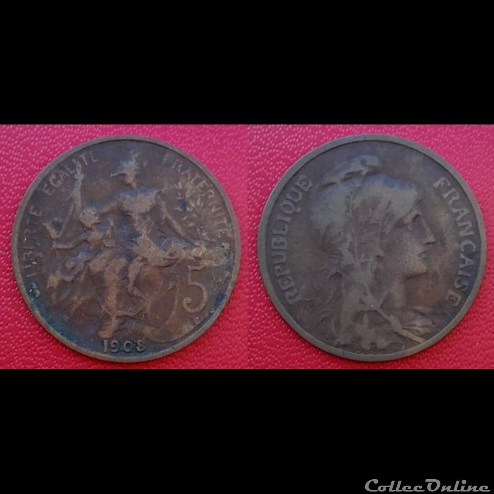 5 Cts Daniel-Dupuis 1908 monnaie france moderne 5 cts daniel dupuis 1908