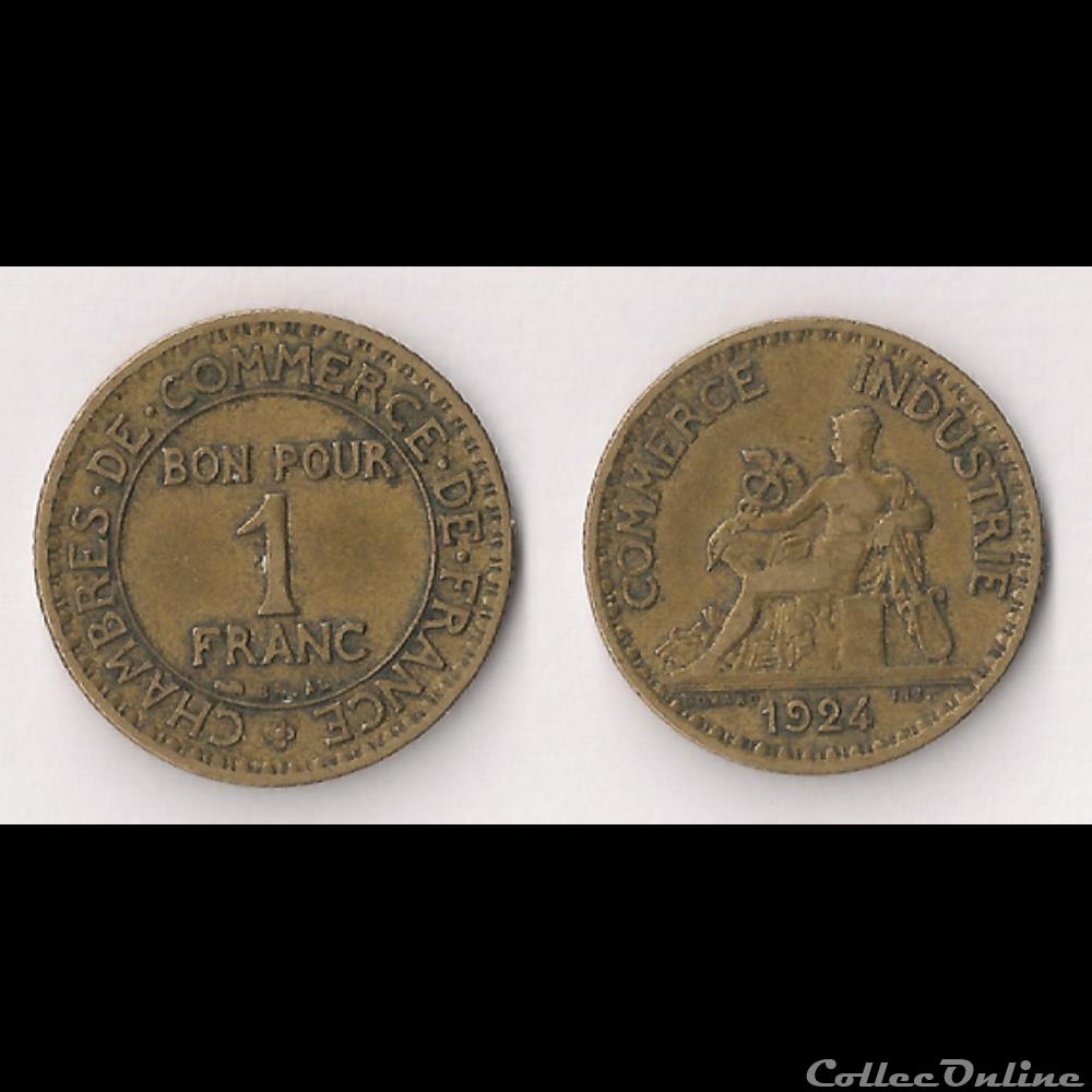 1 Franc Chambres de Commerce 1924 monnaie france moderne 1 franc chambres de commerce 1924