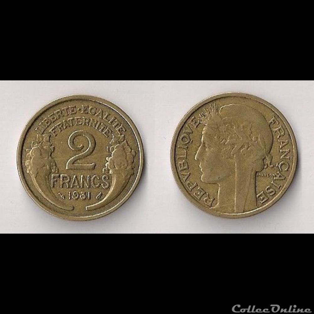 monnaie france moderne 2 francs morlon bronze alu 1931