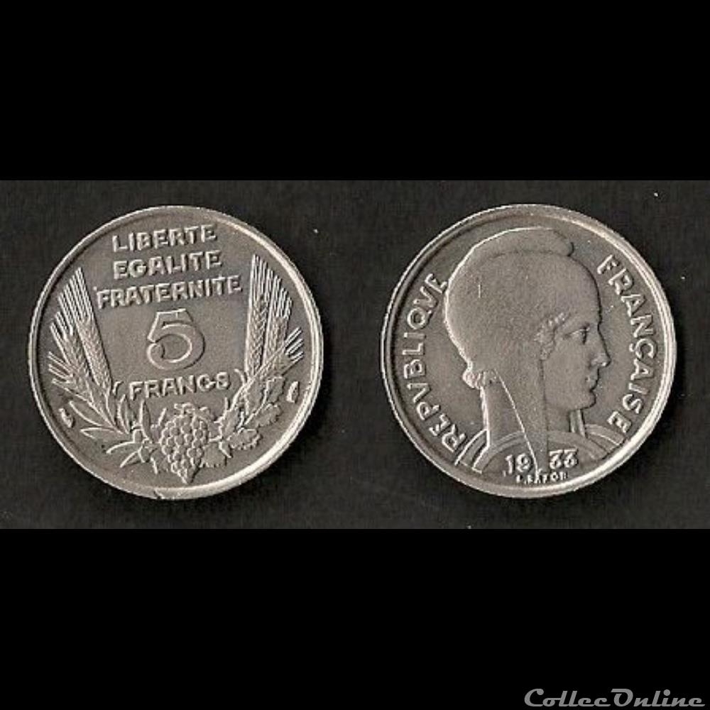 5 Francs Bazor 1933 monnaie france moderne 5 francs bazor 1933