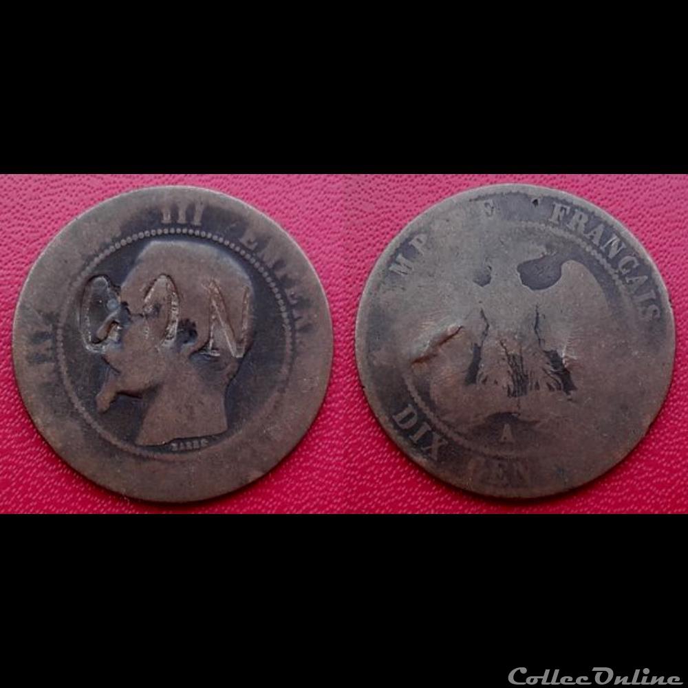 monnaie antique romaine 10 cts napoleon iii contremarquee con