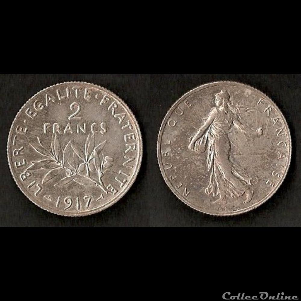 2 Francs Semeuse 1917 monnaie france moderne 2 francs semeuse 1917