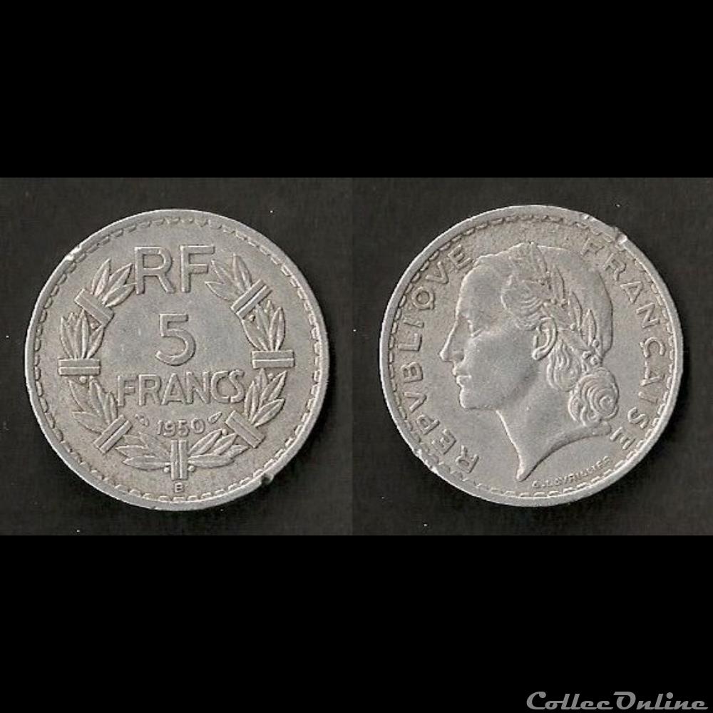 5 Francs Lavrillier 1950 B Monnaies France 481 à 2001 Modernes