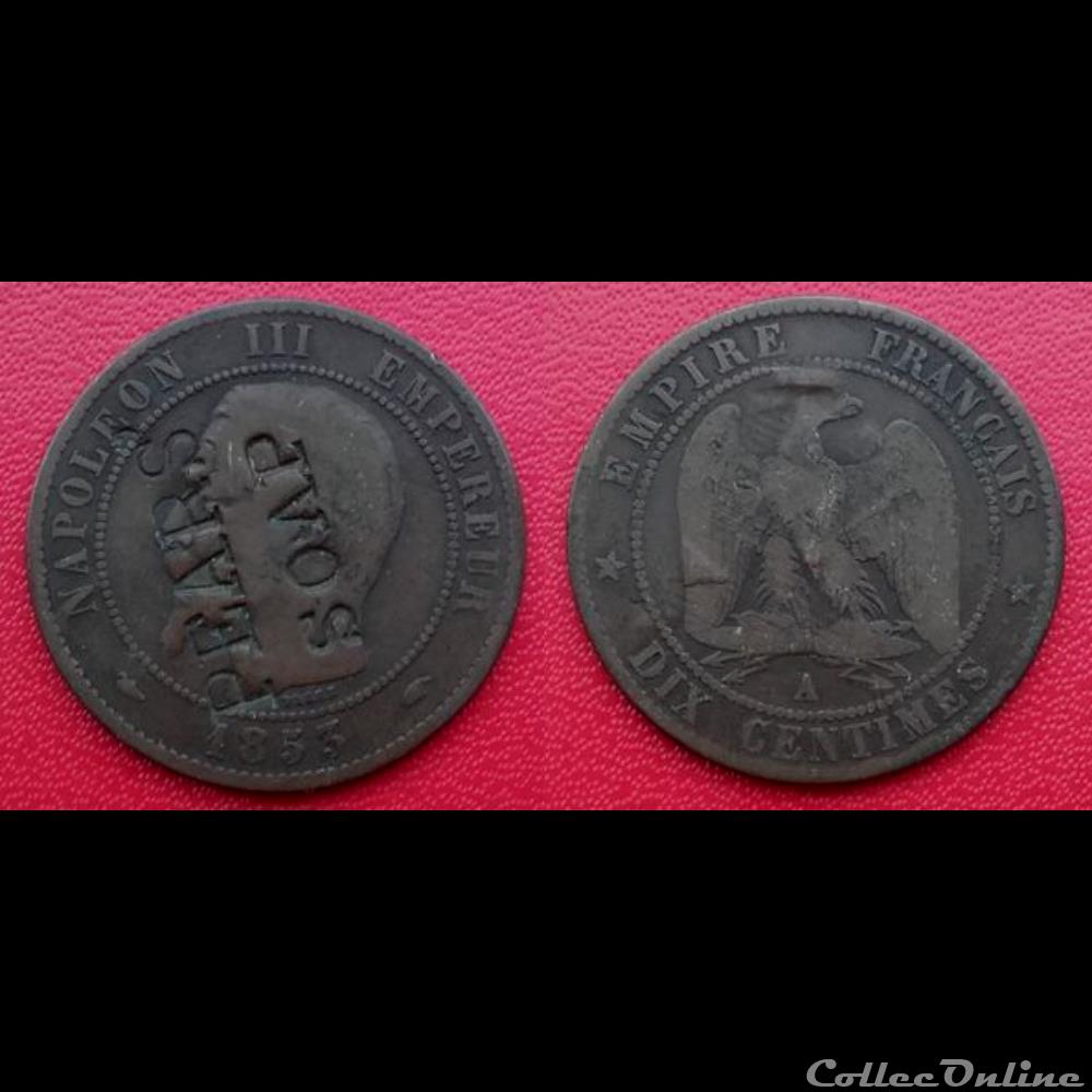 10 Cts Napoléon III Contremarquée "PEARS' SOAP" monnaie monde italie 10 cts napoleon iii contremarquee pear soap