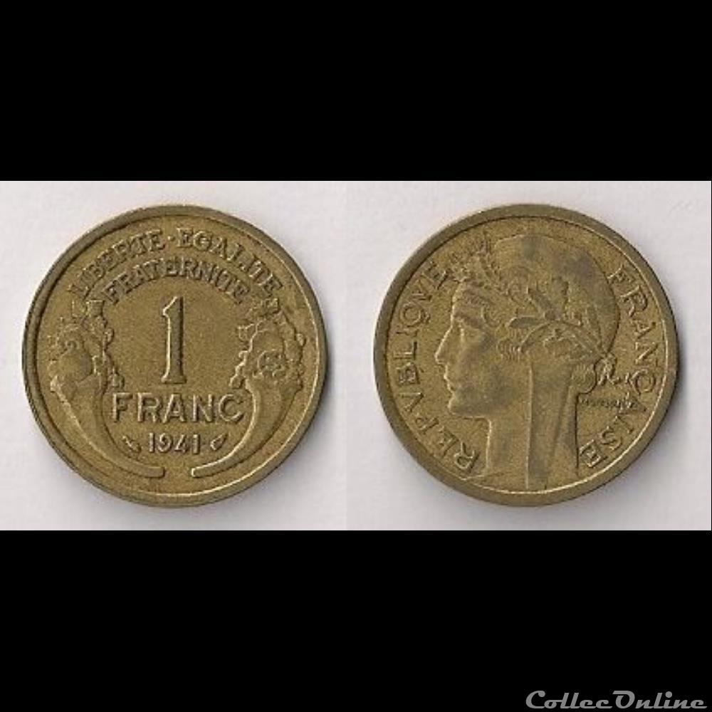 monnaie france moderne 1 franc morlon bronze alu 1941
