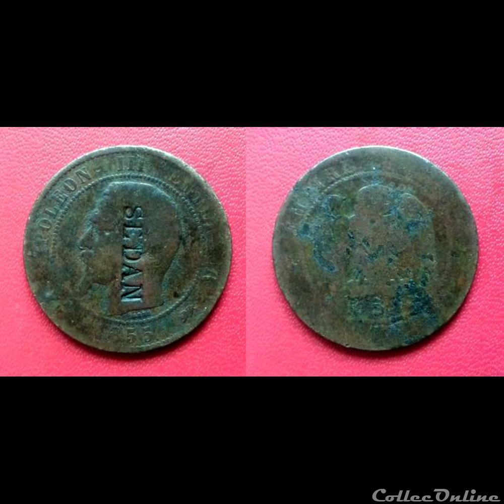 10 Cts Napoléon III Contremarquée "SEDAN" monnaie france moderne 10 cts napoleon iii contremarquee sedan