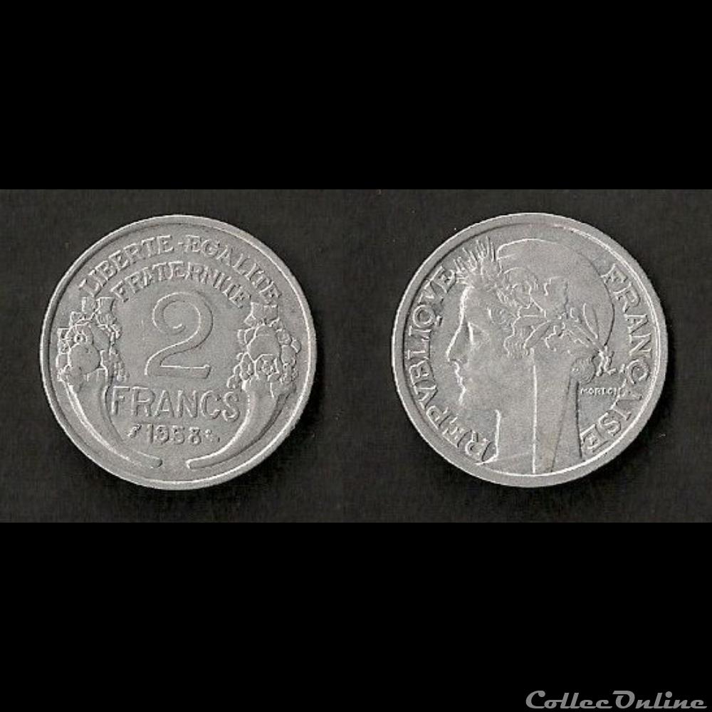 2 Francs Morlon Aluminium 1958 monnaie france moderne 2 francs morlon aluminium 1958