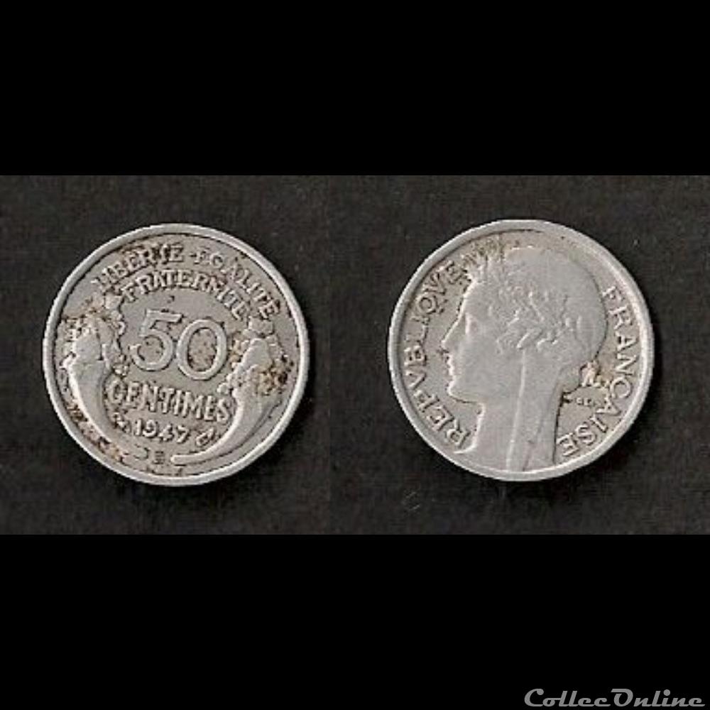 50 Cts Morlon Alu 1947 B monnaie france moderne 50 cts morlon alu 1947 b