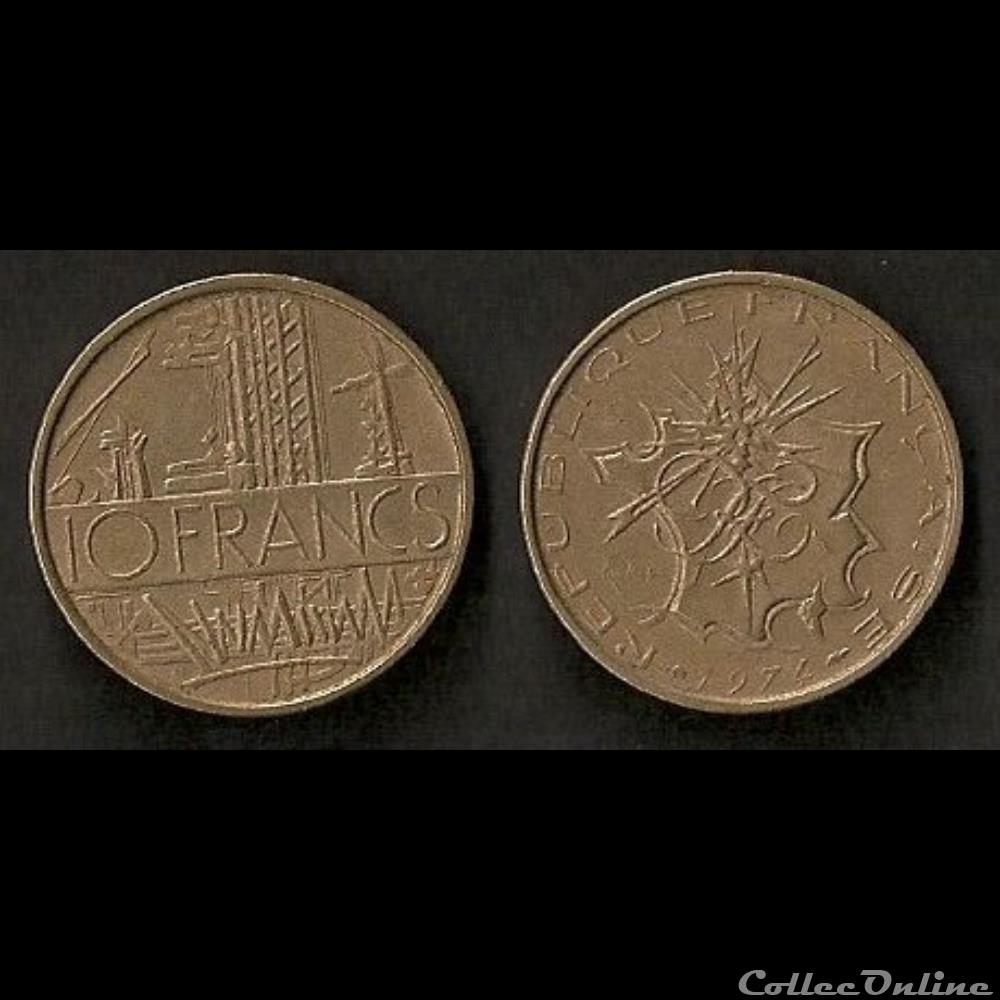monnaie france moderne 10 francs mathieu 1974 tranche b