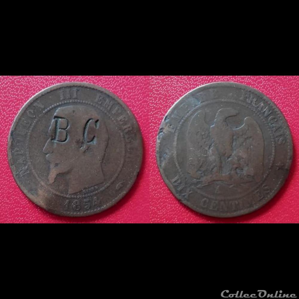 10 Cts Napoléon III Contremarquée "BC" monnaie antique romaine 10 cts napoleon iii contremarquee bc