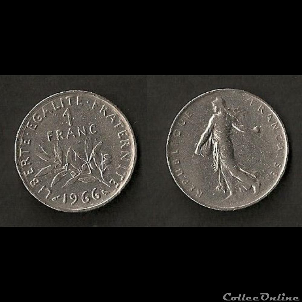 monnaie france moderne 1 franc semeuse 1966