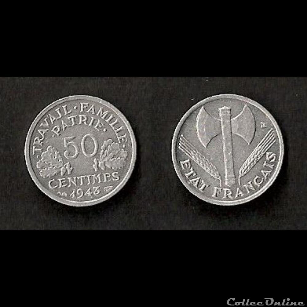 50 Cts Francisque 1943 monnaie france moderne 50 cts francisque 1943
