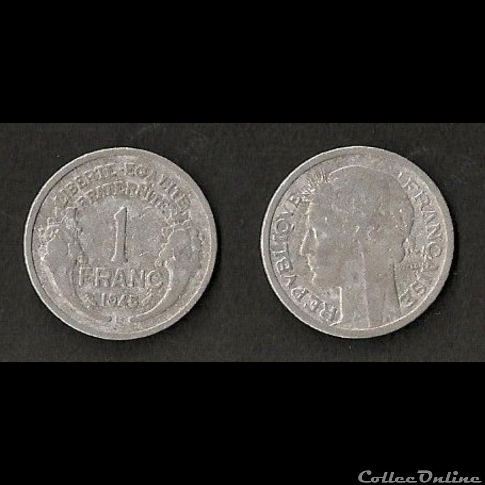 1 Franc Morlon Alu 1945 B monnaie france moderne 1 franc morlon alu 1945 b