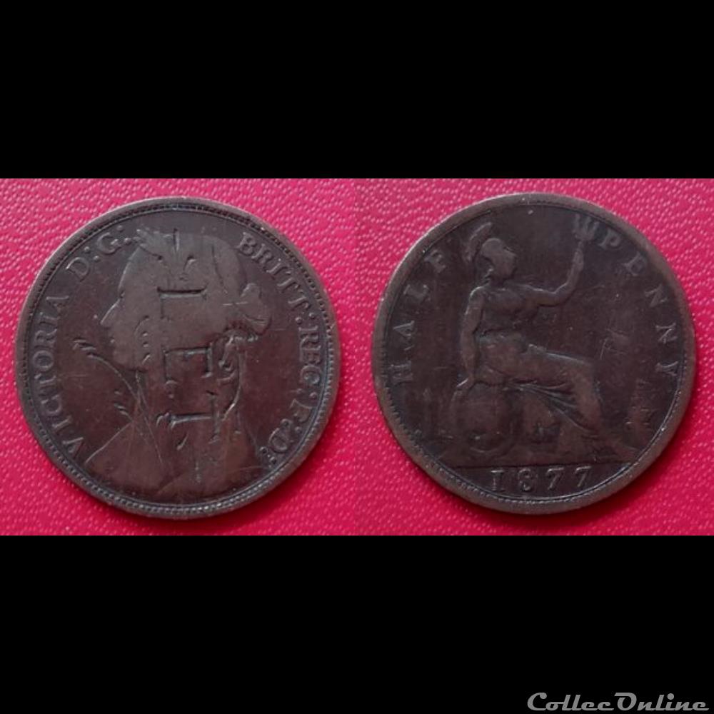 Half Penny Victoria de 1877 regravé L.E.T entouré de gravures décoratives monnaie france moderne half penny victoria de 1877 regrave l e t entoure de gravures decoratives