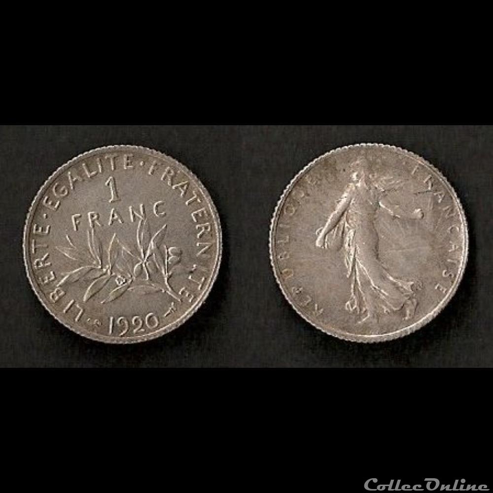 1 Franc Semeuse (Argent) 1920 monnaie france moderne 1 franc semeuse argent 1920