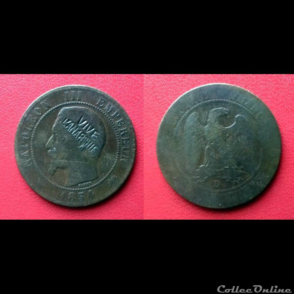 monnaie 10 cts napoleon iii contremarquee vive anarchie