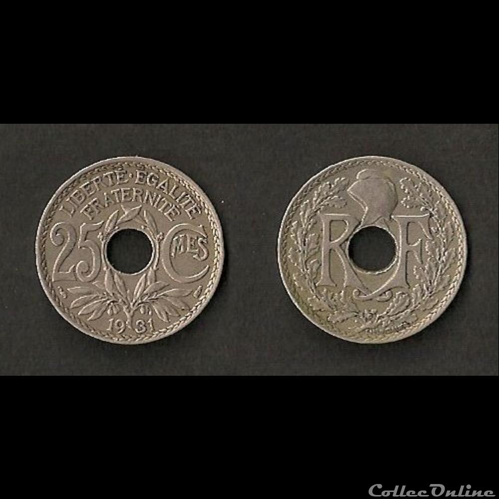 monnaie france moderne 25 cts lindauer 1931
