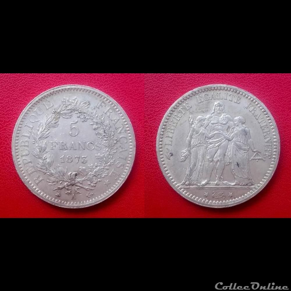 5 Francs Hercule 1873 A monnaie france moderne 5 francs hercule 1873 a