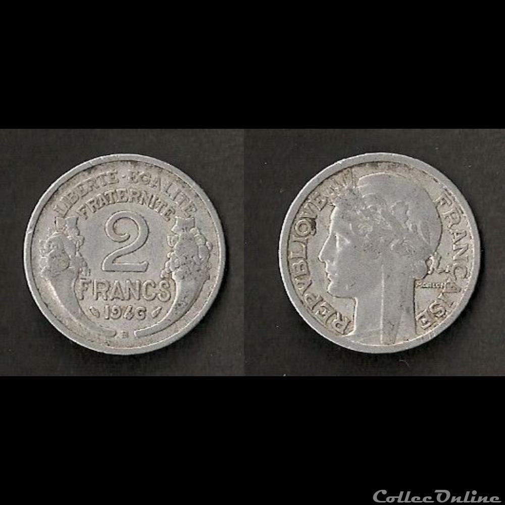 2 Francs Morlon Aluminium 1946 B monnaie france moderne 2 francs morlon aluminium 1946 b