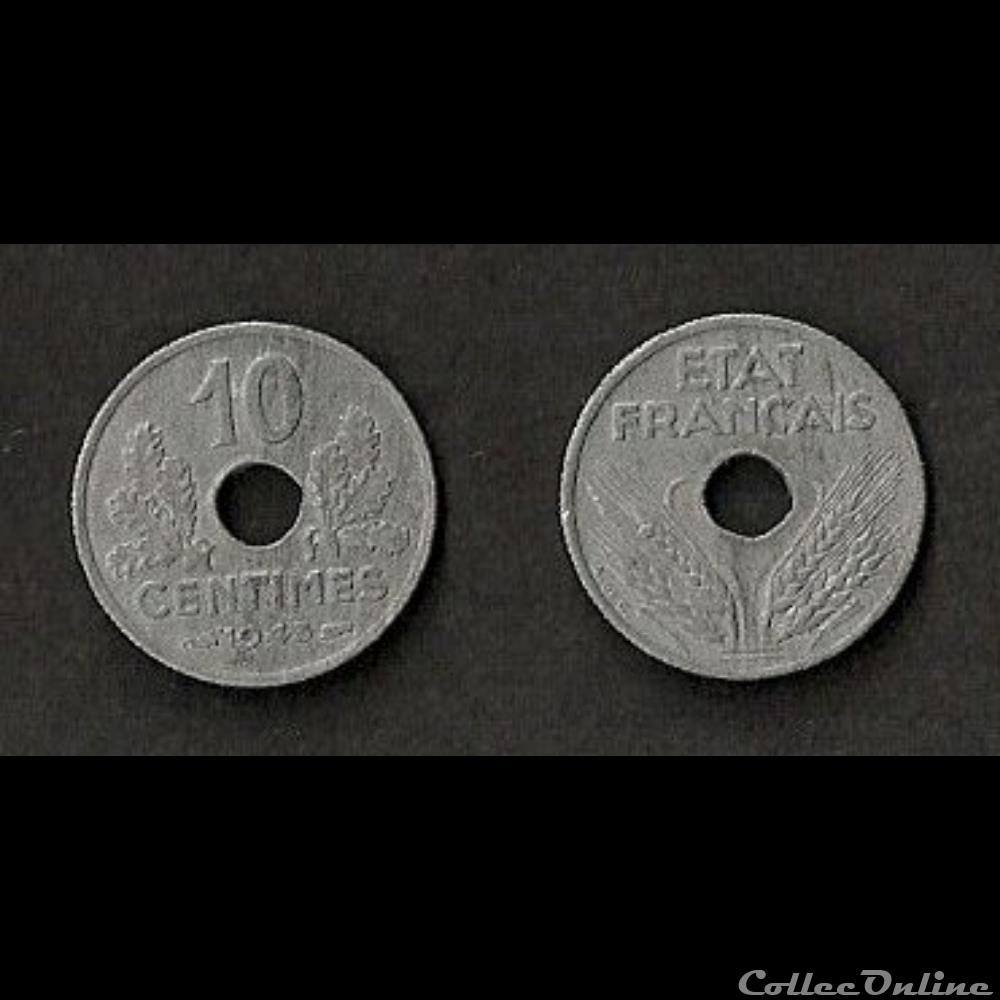 10 Cts Etat Français Petit Module 1943 monnaie france moderne 10 cts etat francais petit module 1943