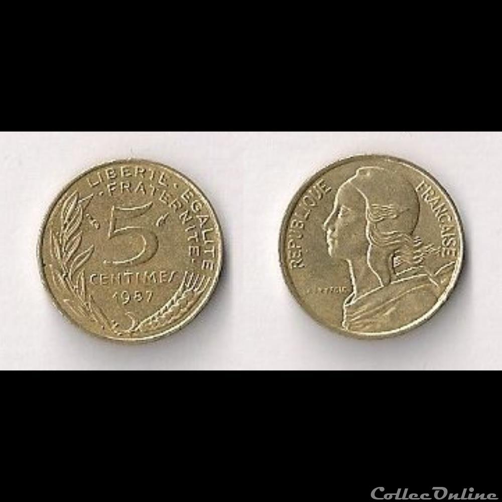 monnaie france moderne 5 cts marianne 1987