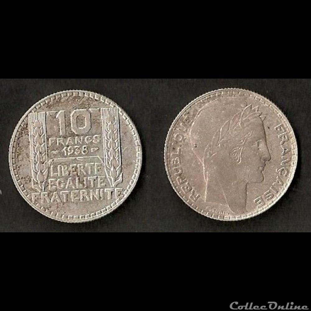 monnaie france moderne 10 francs turin argent 1938