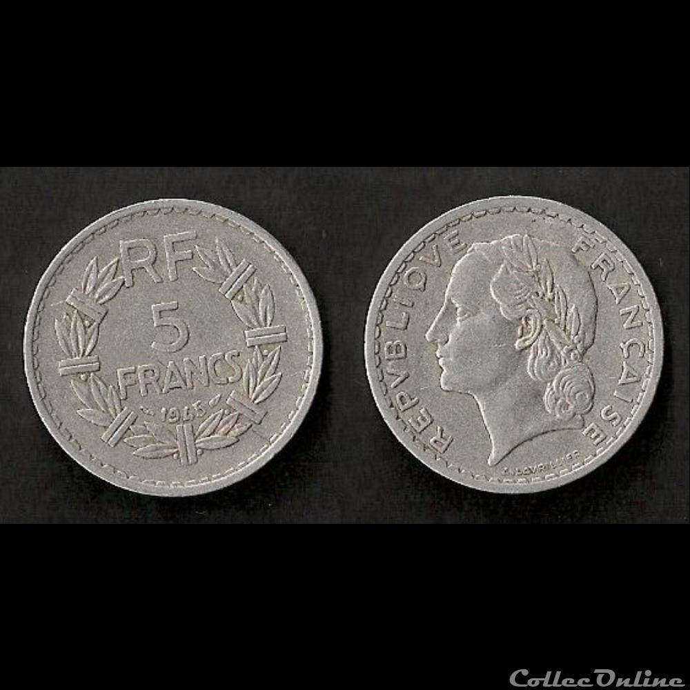 5 Francs Lavrillier 1945 monnaie france moderne 5 francs lavrillier 1945