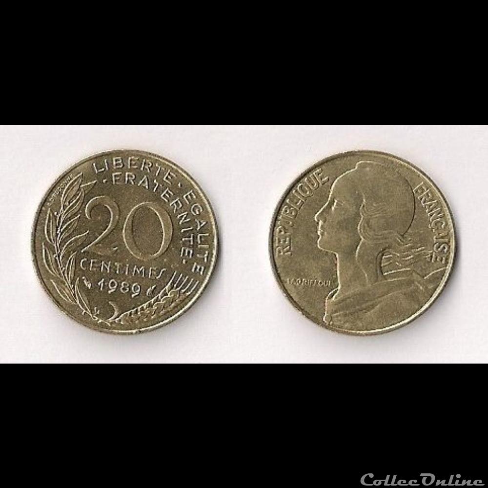 monnaie france moderne 20 cts marianne 1989