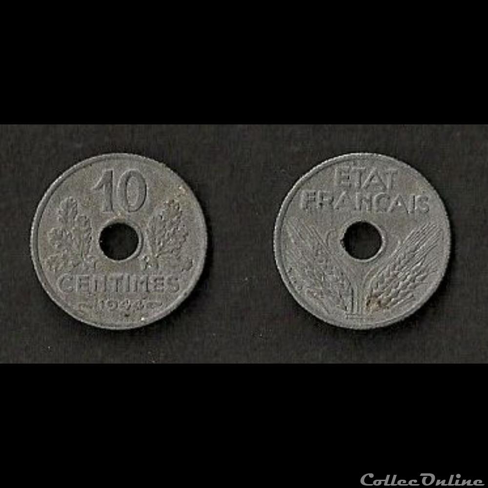 10 Cts Etat Français Petit Module 1944 monnaie france moderne 10 cts etat francais petit module 1944
