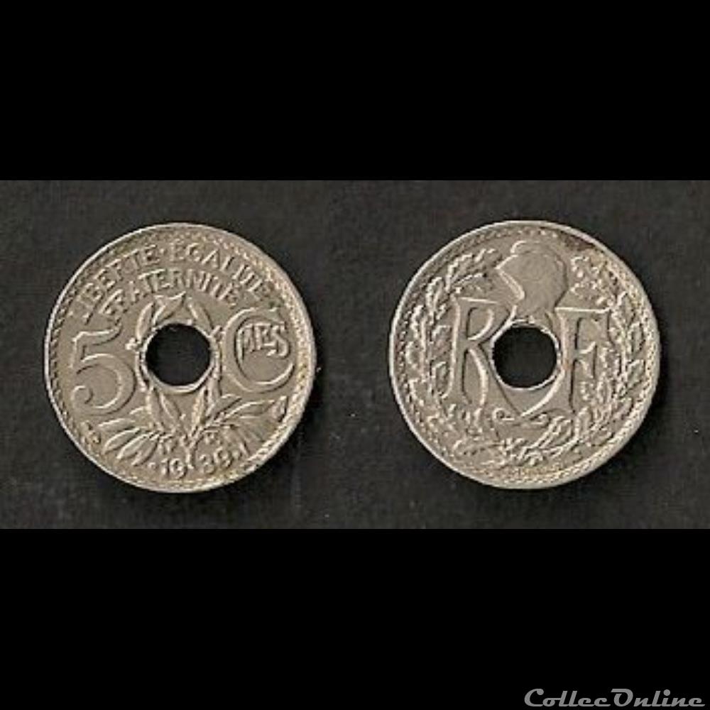 5 Centimes Lindauer Maillechort ·1939· monnaie france moderne 5 centimes lindauer maillechort 1939
