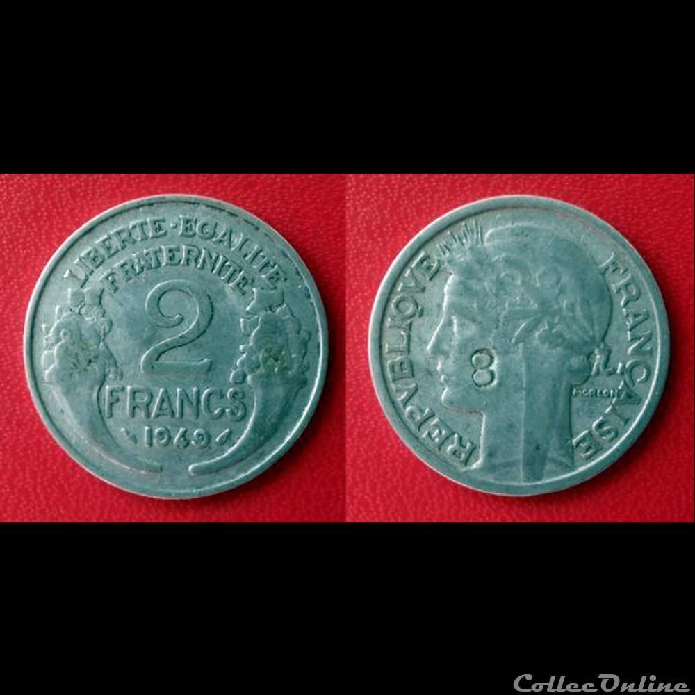 2 Francs Morlon alu contremarquée d'un 8 monnaie 2 francs morlon alu contremarquee un 8