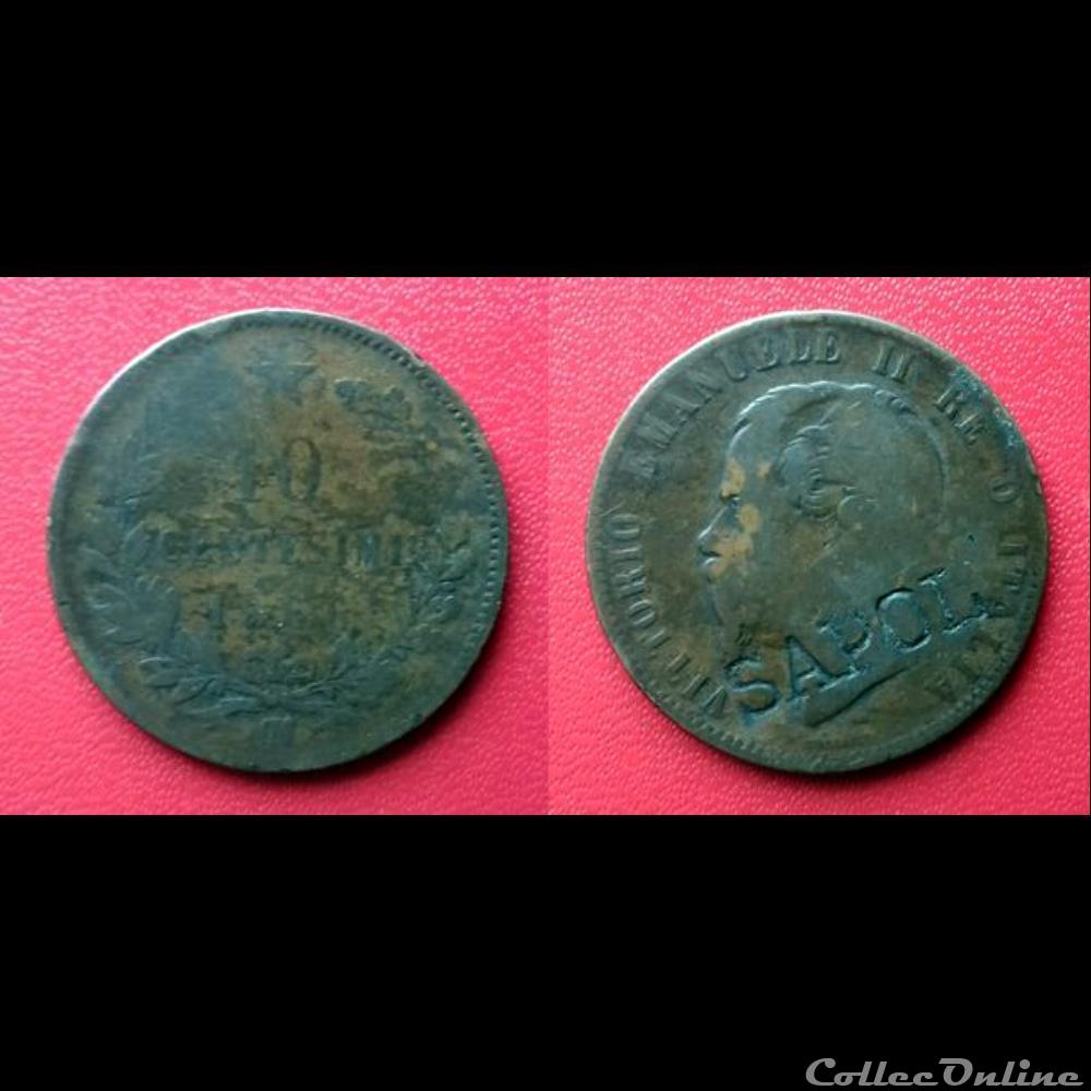 10 Centesimi contremarquée "SAPOL" monnaie 10 centesimi contremarquee sapol
